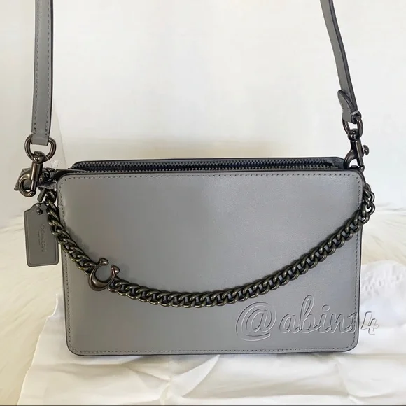 NWT Coach Signature Chain Leather Crossbody Bag - Picture 13 of 14